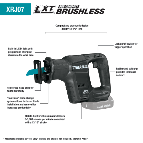 Makita XRJ07 Feature Shot (call-outs) - Thumbnail